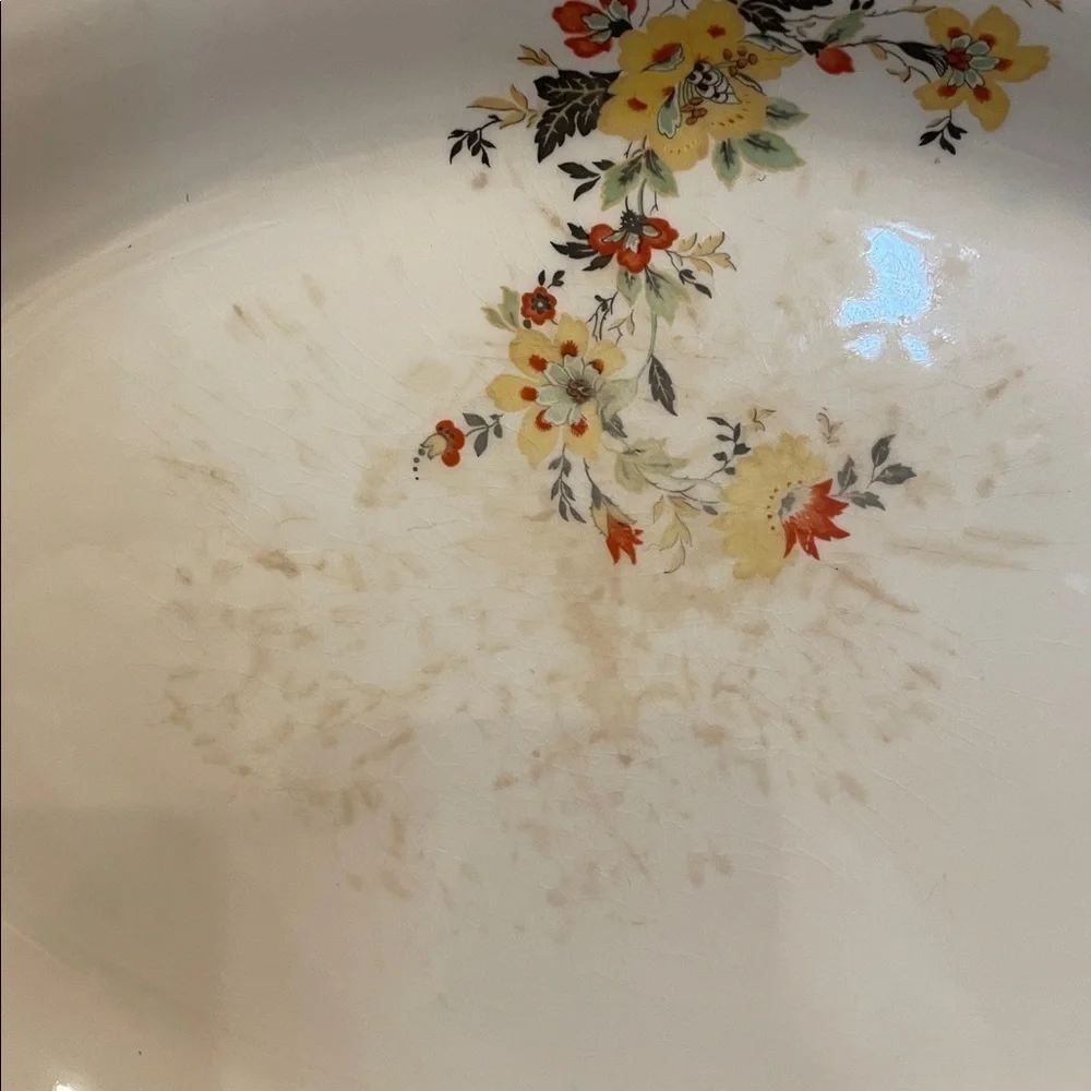 Floral Oval Serving Platter vintage Homer Laughlin
